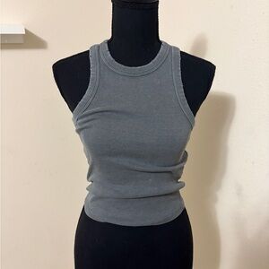 Zara Charcoal Ribbed Tank Top